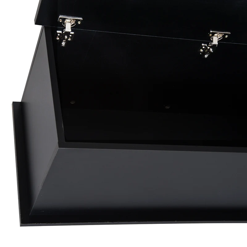 Coffre de rangement banc 100 x 40 x 40 cm grande capacité assise rangement moderne épuré en panneaux de particules noir 21_0001703