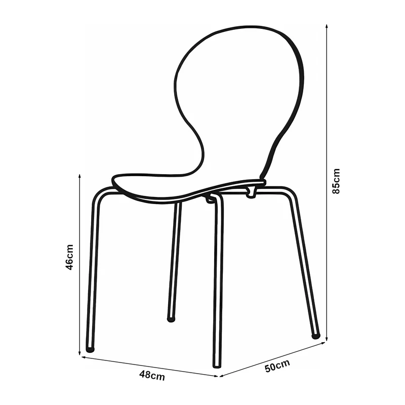 Lot de 4 chaises de salle à manger moderne design robuste blanc chrome 03_0009817