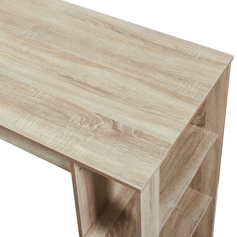 Table de bar 3 étagères 120 x 60 x 106 cm effet chêne 03_0010986