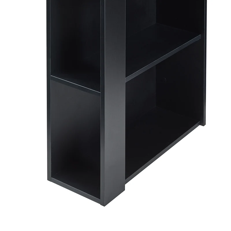 Table de bar 3 étagères 120 x 60 x 106 cm effet chêne noir 03_0010988