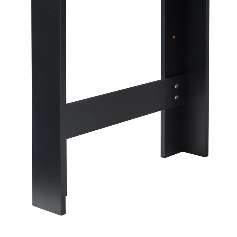 Table de bar 3 étagères 120 x 60 x 106 cm effet chêne noir 03_0010988