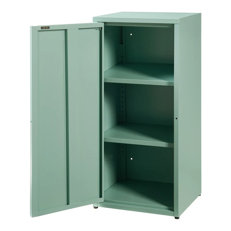 Armoire étagère meuble de rangement métallique acier 88 x 40 x 35 cm vert menthe 03_0008909