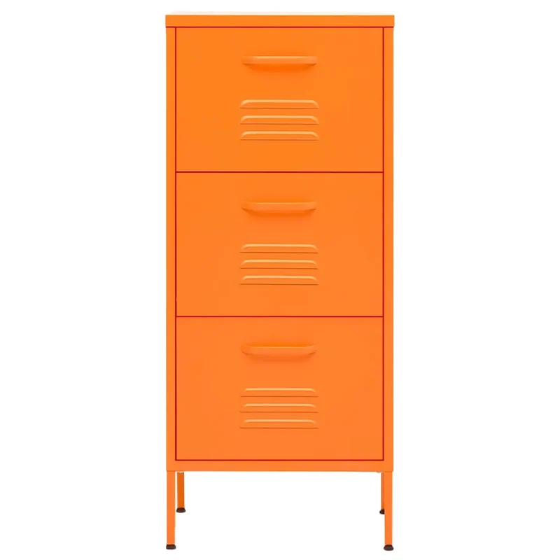 Armoire de rangement pratique 42,5 x 35 x 101,5 cm avec tiroirs extensibles design contemporain en acier orange 02_0046871