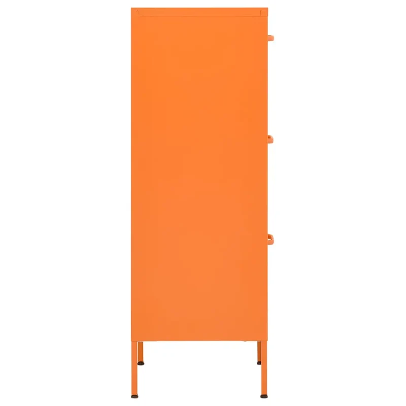 Armoire de rangement pratique 42,5 x 35 x 101,5 cm avec tiroirs extensibles design contemporain en acier orange 02_0046871
