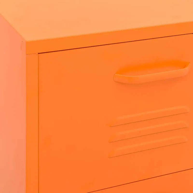 Armoire de rangement pratique 42,5 x 35 x 101,5 cm avec tiroirs extensibles design contemporain en acier orange 02_0046871