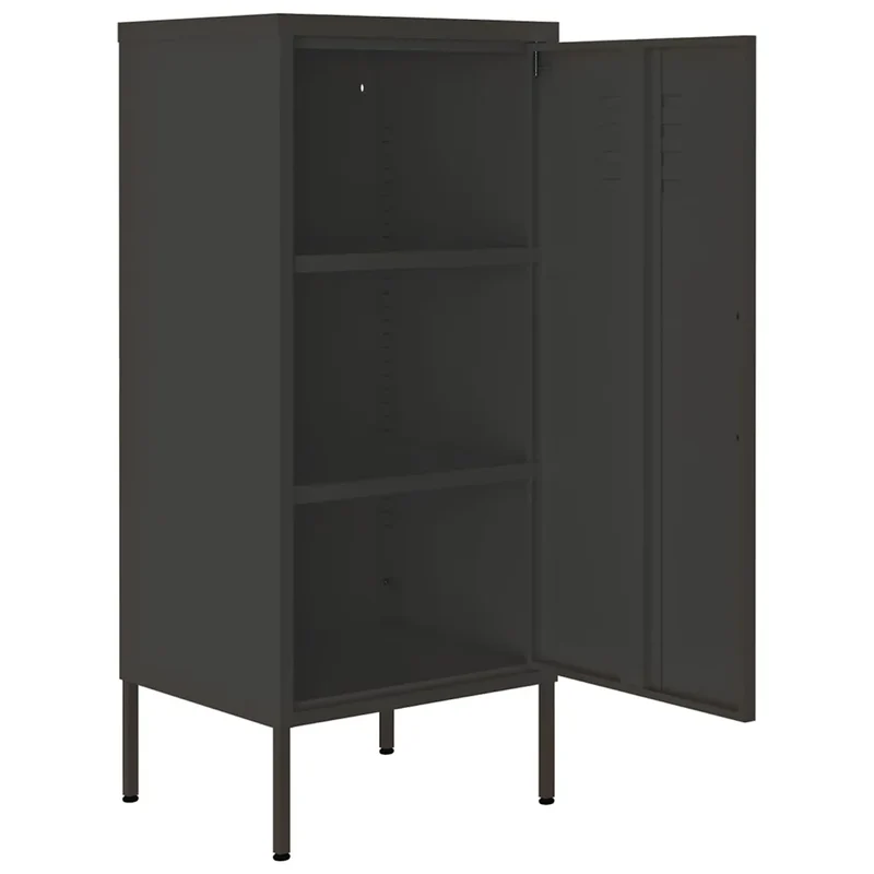 Armoire de rangement anthracite 42,5 x 35 x 101,5 cm avec 2 étagères réglables durable style moderne en acier anthracite 02_0046881