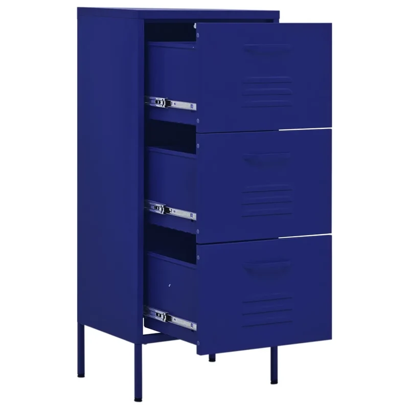 Armoire de rangement bleu marine 42,5 x 35 x 101,5 cm avec tiroirs en acier 02_0046869