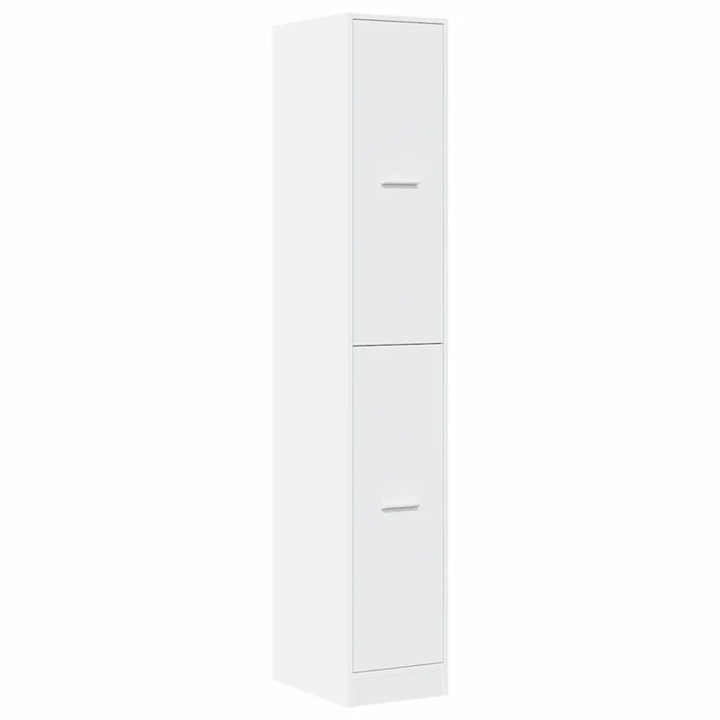 Armoire d'apothicaire moderne rangement ergonomique 30 x 41 x 174 cm en bois d'ingénierie blanc 02_0055649