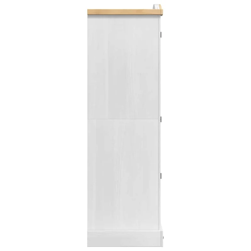 Armoire avec tiroir rangement intérieur 101 x 52 x 170 cm en pin massif blanc 02_0059378