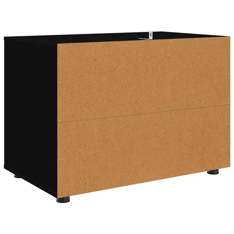 Armoire de rangement rectangulaire avec tiroirs style minimaliste salon chambre 80 x 48 x 57 cm en bois d'ingénierie noir 02_0054592