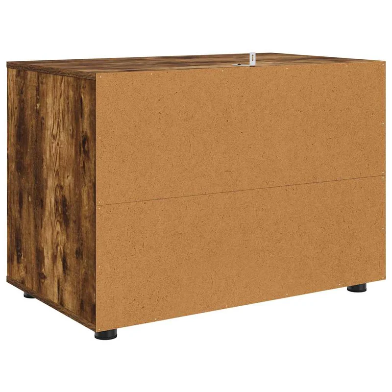 Armoire de rangement équipée tiroirs fonctionnels salon chambre 80 x 48 x 57 cm en bois d'ingénierie chêne fumé 02_0054596