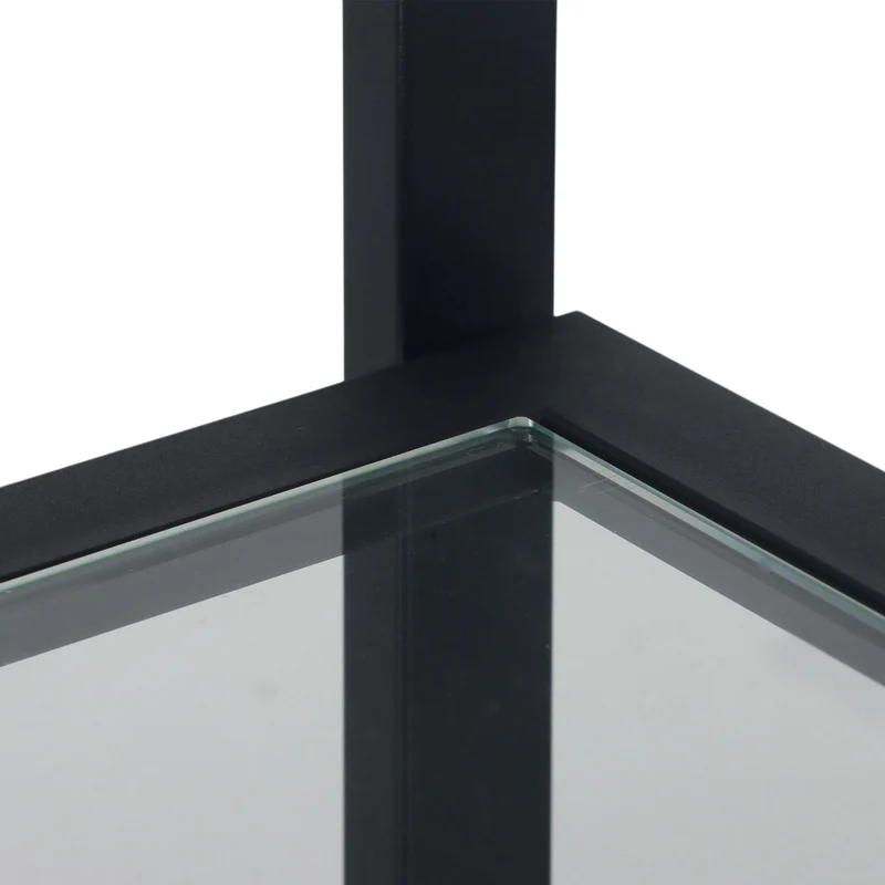 Console étroite moderne pour entrée salon 73 x 100 x 30 cm pratique avec 3 étagères en verre transparent 13_0017954