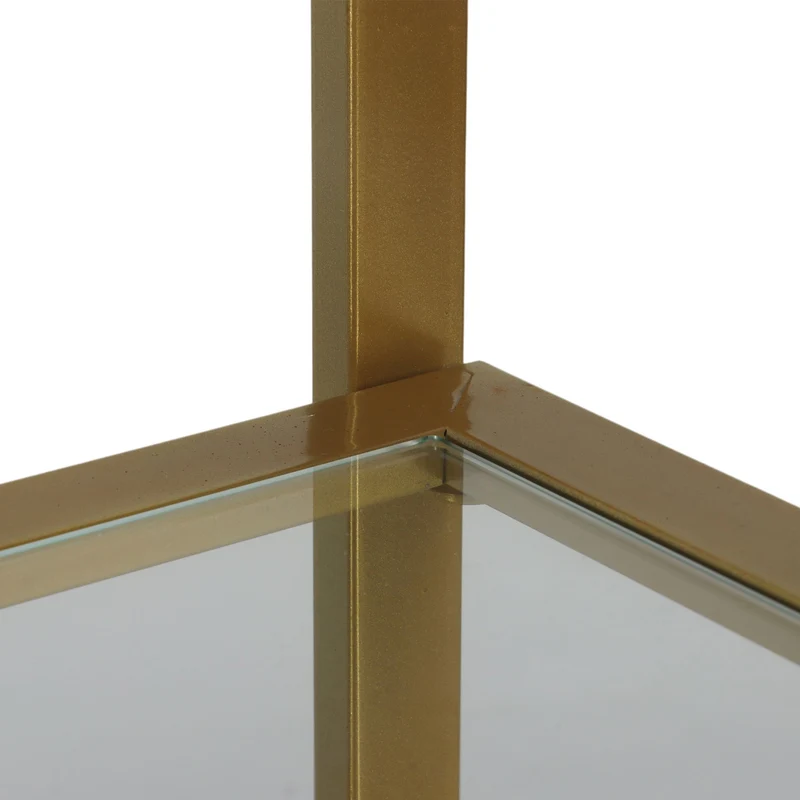 Console étroite moderne pour entrée salon 73 x 100 x 30 cm pratique avec 3 étagères en verre transparent 13_0017955