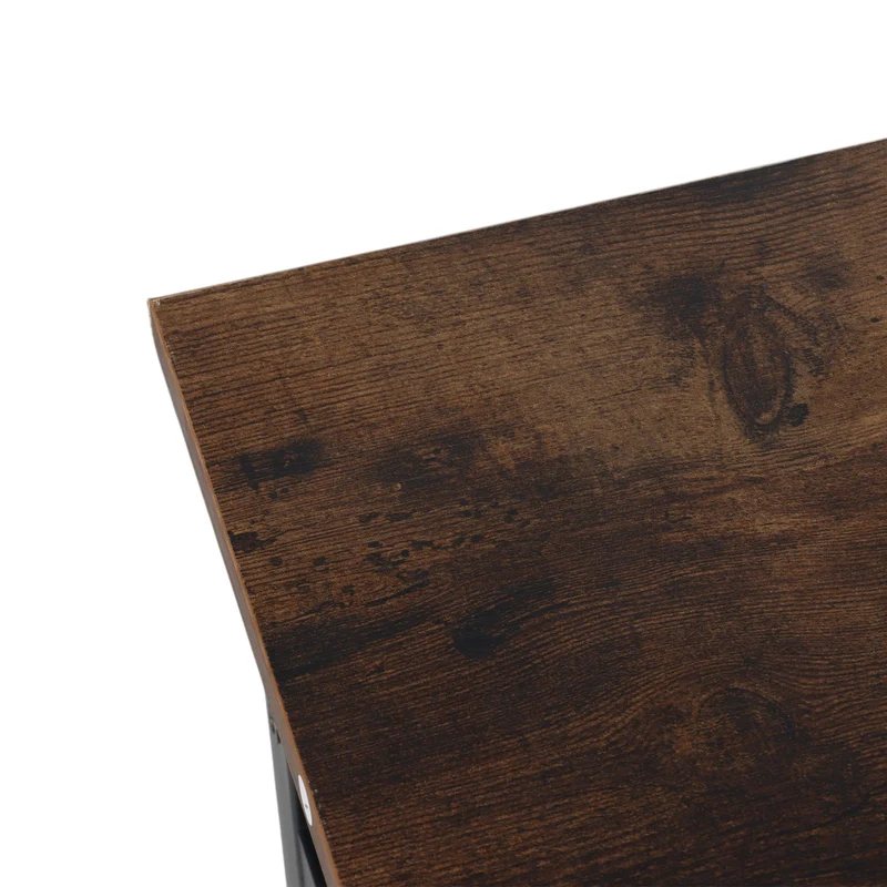 Console étroite moderne avec tiroir et 3 étagères 80 x 100 x 30 cm en MDF marron 13_0017953