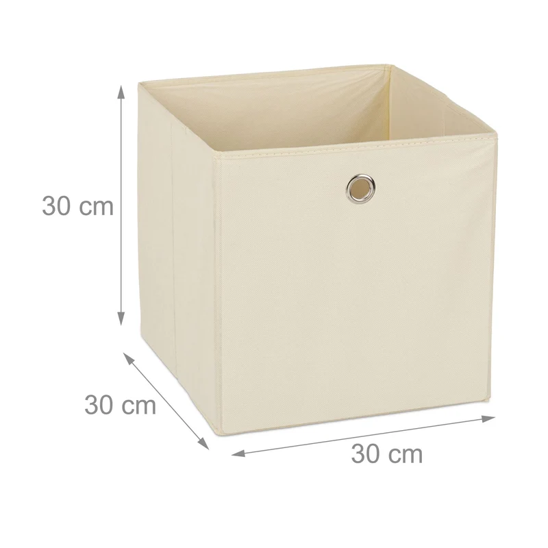 Lot de 4 bacs de rangement pliables pratiques chambre salon 30 x 30 x 30 cm en tissu gris 13_0014538