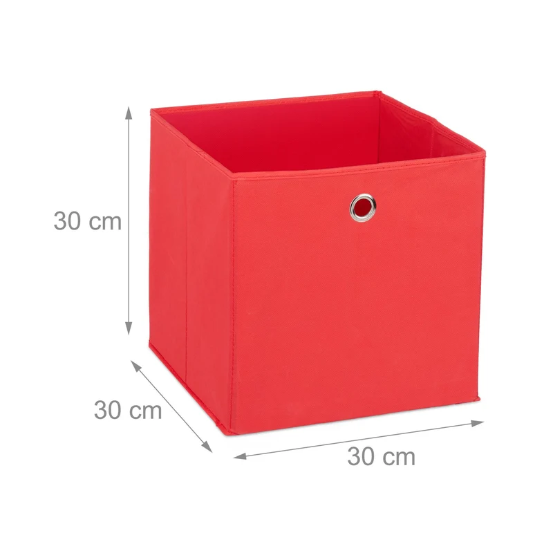 Lot de 4 bacs de rangement pliables pratiques chambre salon 30 x 30 x 30 cm en tissu gris 13_0014534