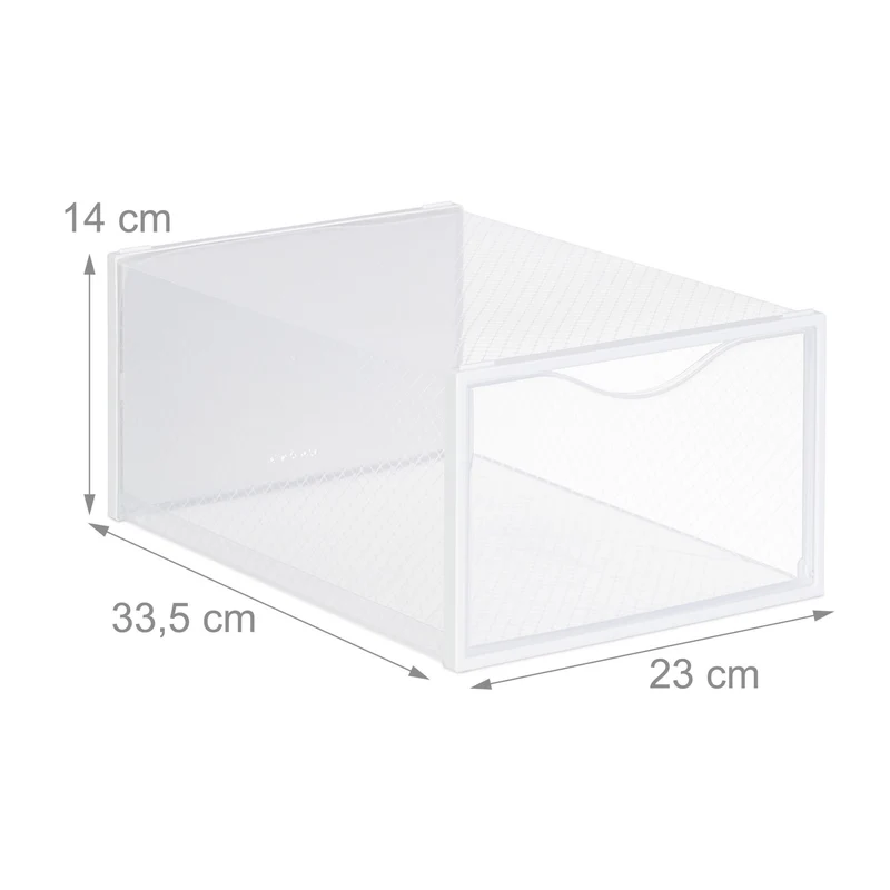Lot de 12 boîtes de rangement empilables transparentes pour chaussures 30 x 20 x 12 cm en plastique transparent 13_0014510