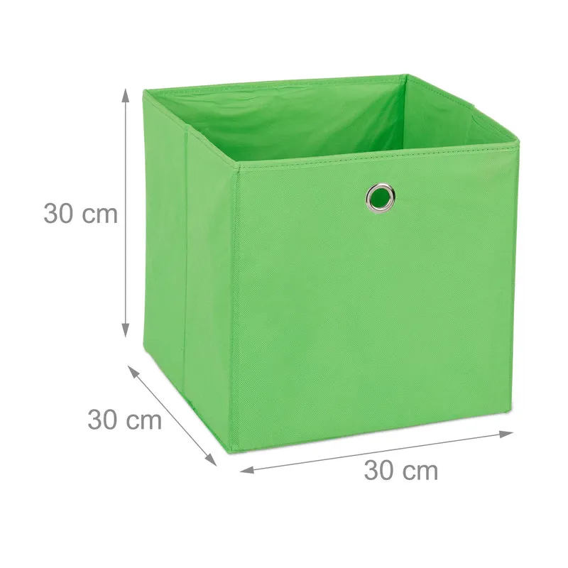 Lot de 4 bacs de rangement pliables pratiques chambre salon 30 x 30 x 30 cm en tissu gris 13_0014536