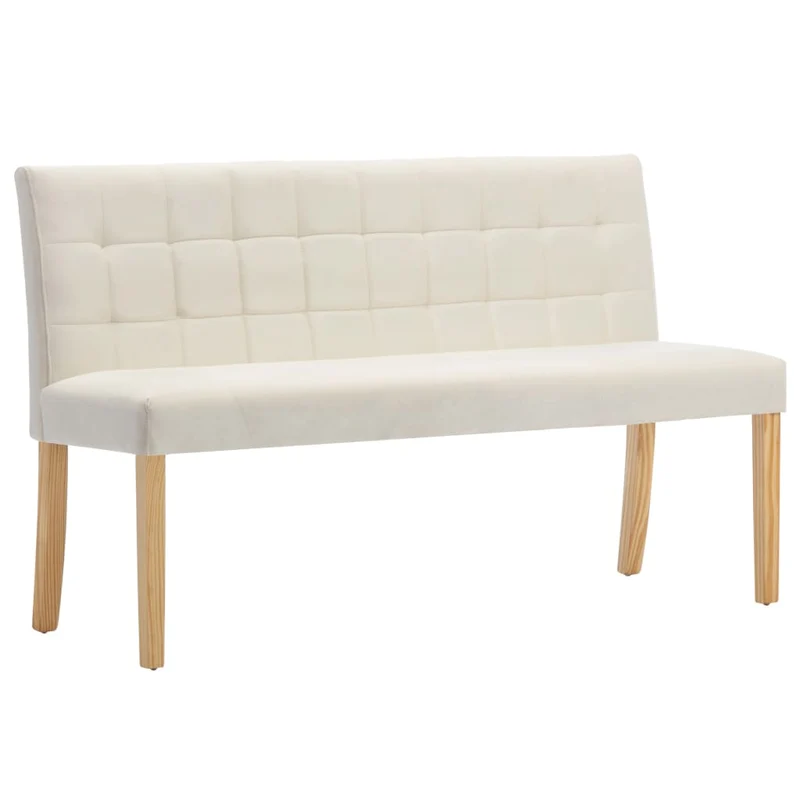 Banc banquette 140 cm crème velours 02_0010741