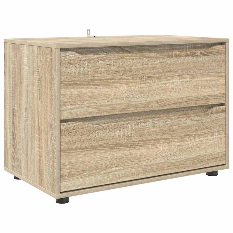 Armoire de rangement rectangulaire pratique minimaliste 80 x 48 x 57 cm en bois d'ingénierie chêne sonoma 02_0054593