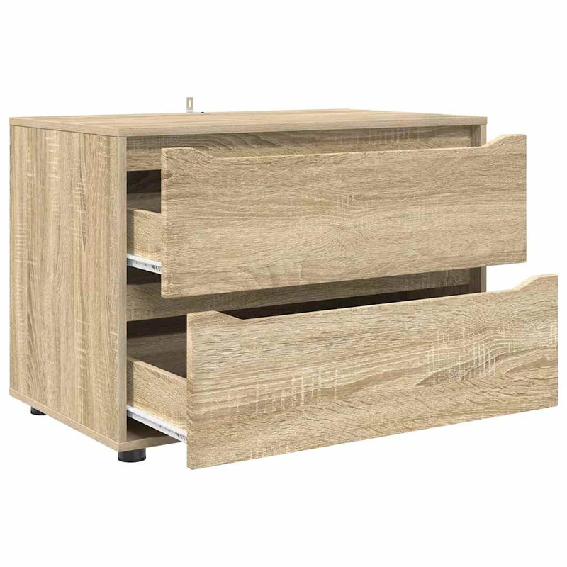 Armoire de rangement rectangulaire pratique minimaliste 80 x 48 x 57 cm en bois d'ingénierie chêne sonoma 02_0054593