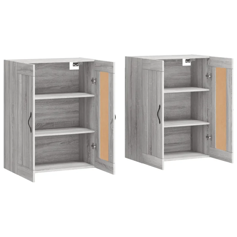 Lot de 2 armoires murales pratiques rangement 69,5 x 34 x 90 cm en bois d'ingénierie sonoma gris 02_0055474