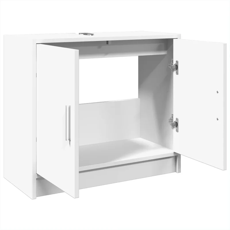 Armoire de lavabo rangement pratique 63 x 29 x 55 cm en bois d'ingénierie blanc 02_0049520