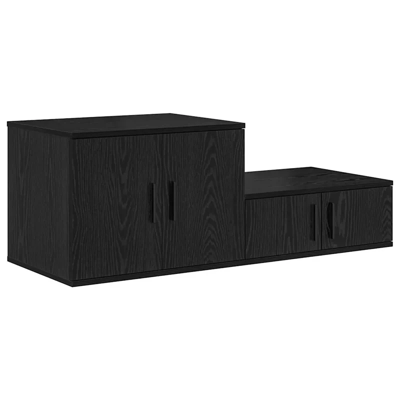 Armoire de rangement moderne 127 x 41 x 40 cm fonctionnelle et durable style minimaliste en bois d'ingénierie noir 02_0052103