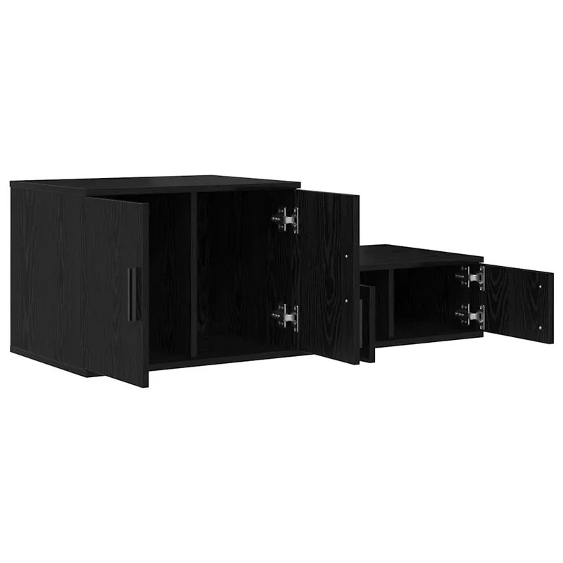 Armoire de rangement moderne 127 x 41 x 40 cm fonctionnelle et durable style minimaliste en bois d'ingénierie noir 02_0052103