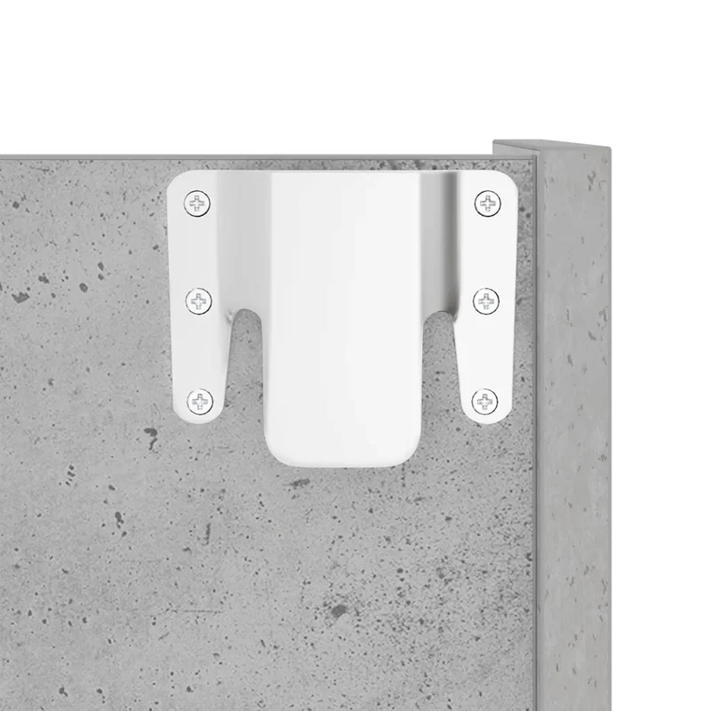 Armoire à chaussures murale moderne 80 x 18 x 90 cm 3 étagères basculantes style simple en aggloméré gris béton 02_0047901