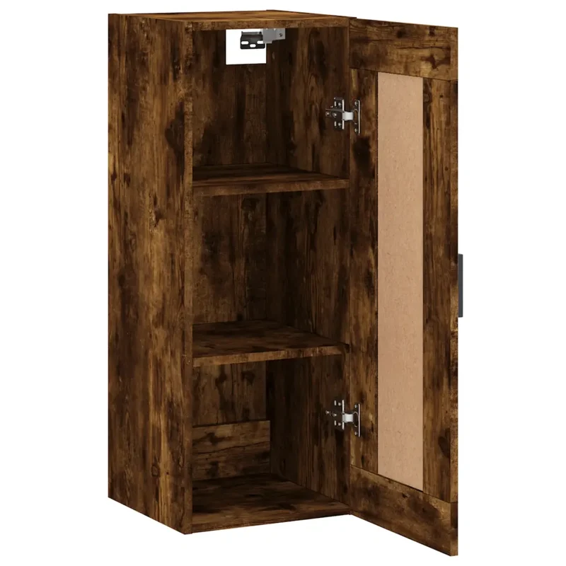 Armoire murale 34,5 x 34 x 90 cm rangement spacieux moderne design sobre en bois d'ingénierie chêne fumé 02_0048950
