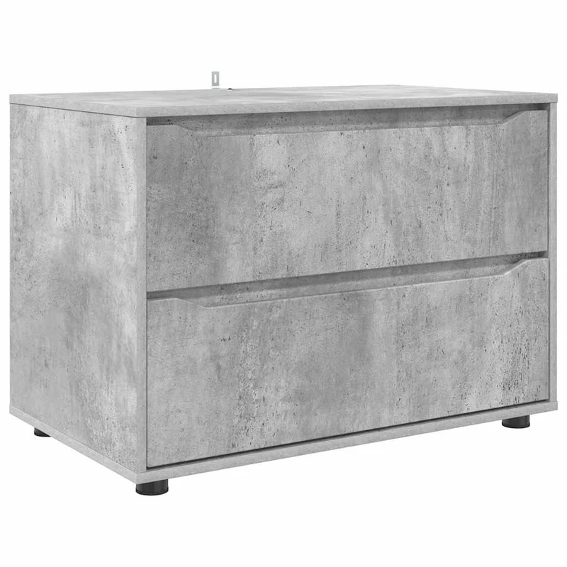 Armoire de rangement avec tiroirs ajustable style minimaliste salon chambre 80 x 48 x 57 cm en bois gris béton 02_0054594