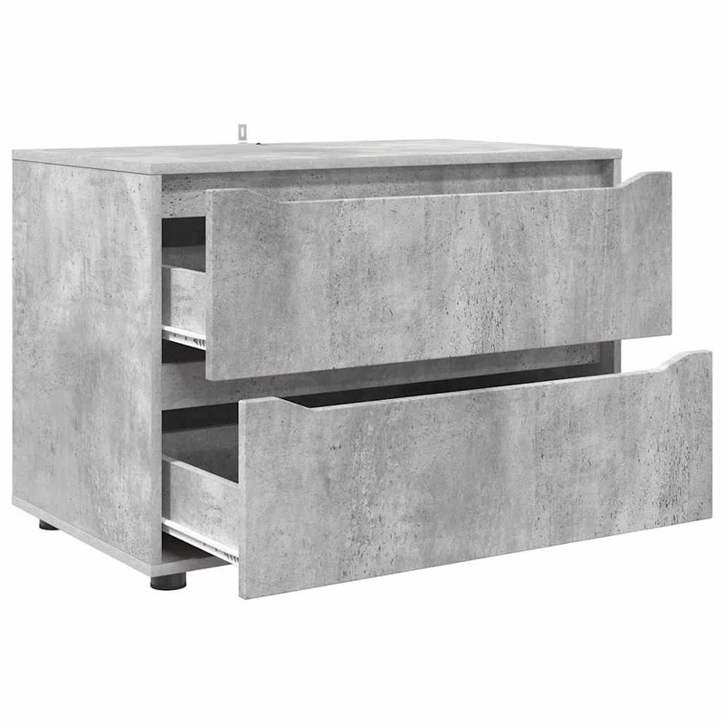 Armoire de rangement avec tiroirs ajustable style minimaliste salon chambre 80 x 48 x 57 cm en bois gris béton 02_0054594