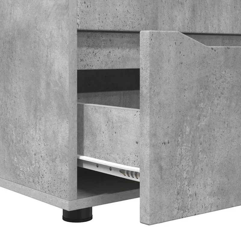Armoire de rangement avec tiroirs pratique design épuré 60 x 48 x 57 cm en bois d'ingénierie gris béton 02_0054604