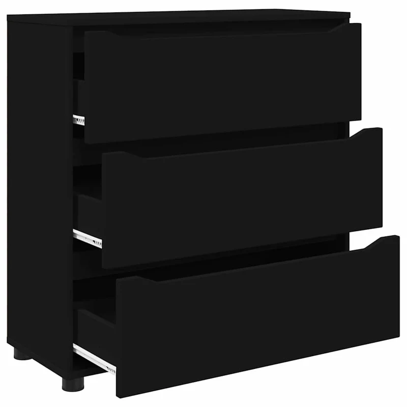 Armoire de rangement rectangulaire minimaliste pratique 80 x 31 x 81 cm en bois d'ingénierie noir 02_0054622