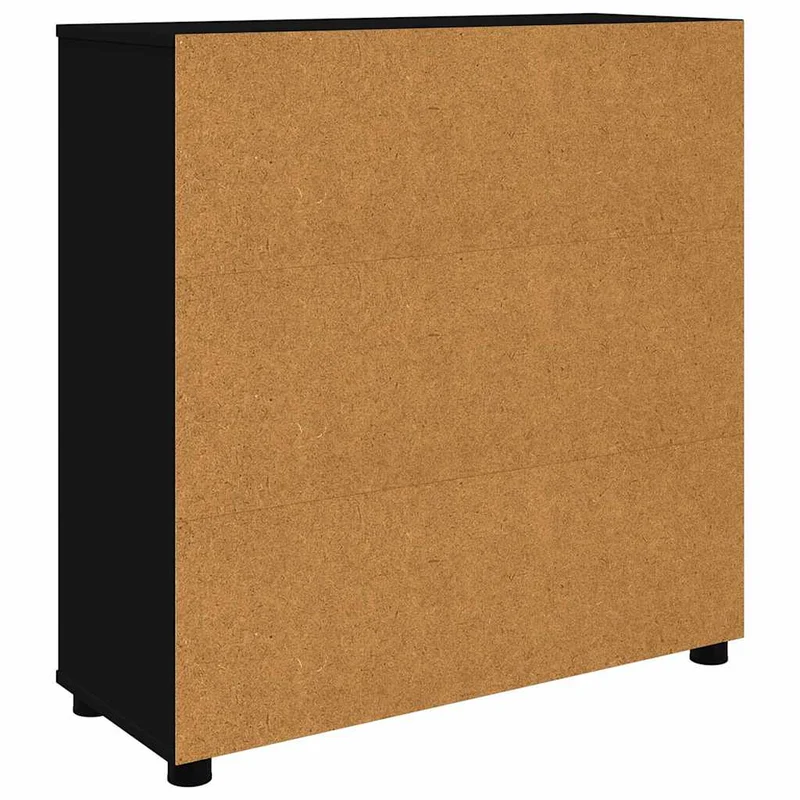 Armoire de rangement rectangulaire minimaliste pratique 80 x 31 x 81 cm en bois d'ingénierie noir 02_0054622