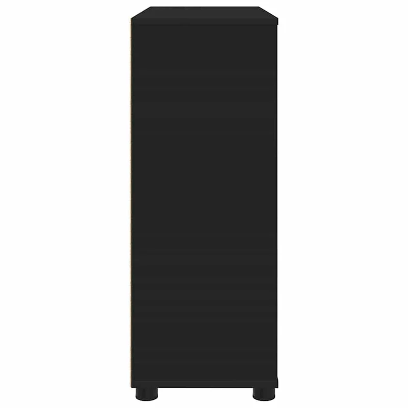 Armoire de rangement rectangulaire minimaliste pratique 80 x 31 x 81 cm en bois d'ingénierie noir 02_0054622