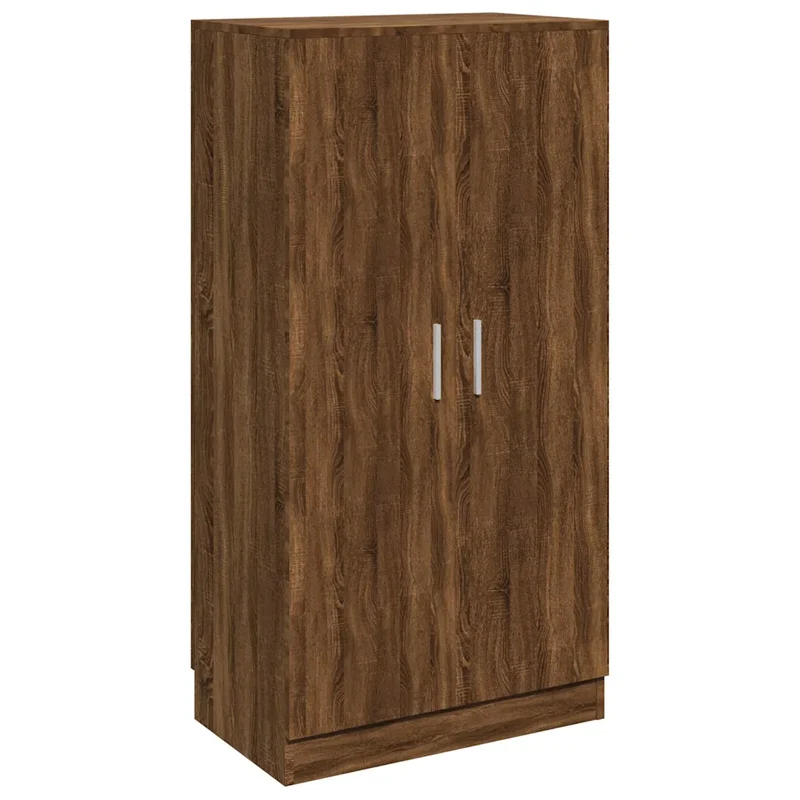 Armoire à chaussures chêne marron 55 x 35 x 108 cm grande capacité de rangement style contemporain en bois marron 02_0047075