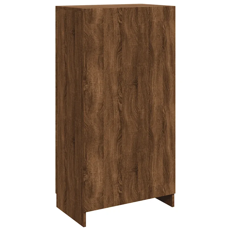 Armoire à chaussures chêne marron 55 x 35 x 108 cm grande capacité de rangement style contemporain en bois marron 02_0047075