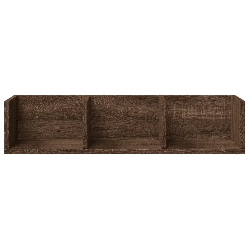 Lot de 2 armoires murales compactes design polyvalent pour rangement pratique 75 x 18 x 16,5 cm en bois chêne marron 02_0049409