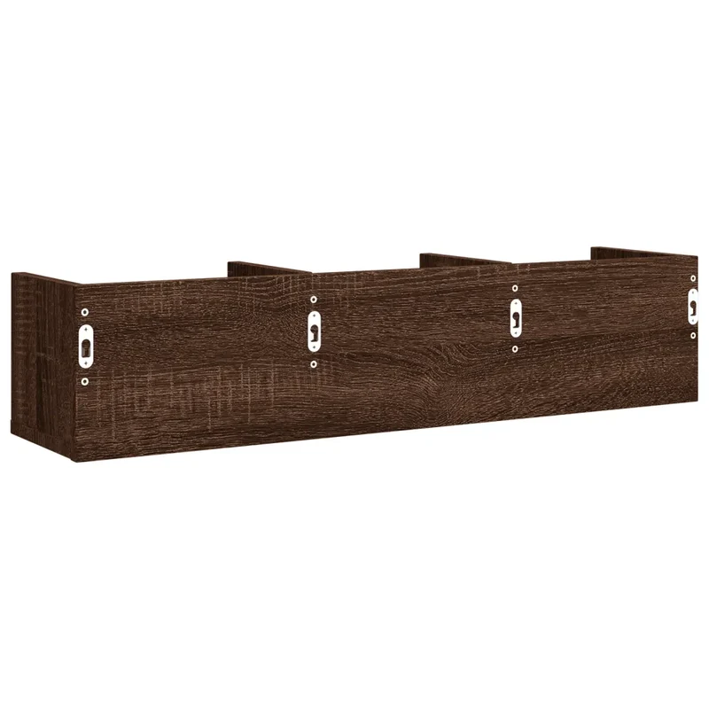 Lot de 2 armoires murales compactes design polyvalent pour rangement pratique 75 x 18 x 16,5 cm en bois chêne marron 02_0049409