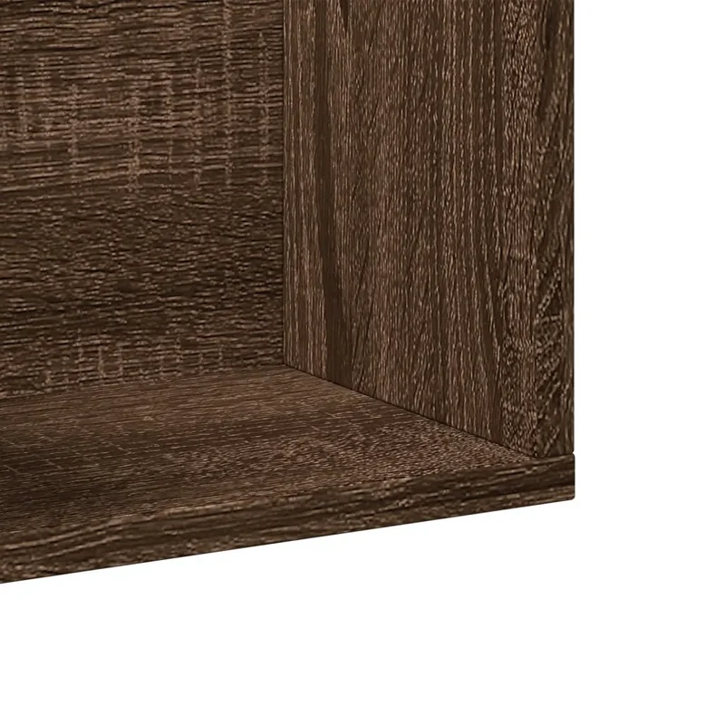 Lot de 2 armoires murales compactes design polyvalent pour rangement pratique 75 x 18 x 16,5 cm en bois chêne marron 02_0049409