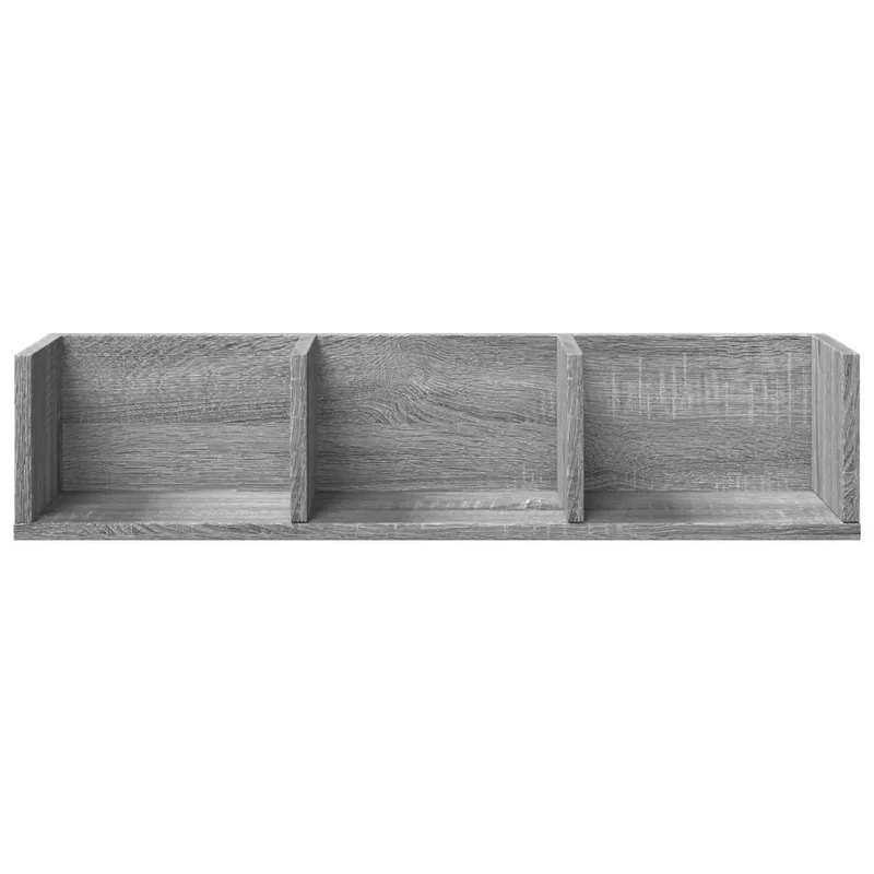 Lot de 2 armoires murales design polyvalent rangement 75 x 18 x 16,5 cm en bois d'ingénierie gris 02_0049407