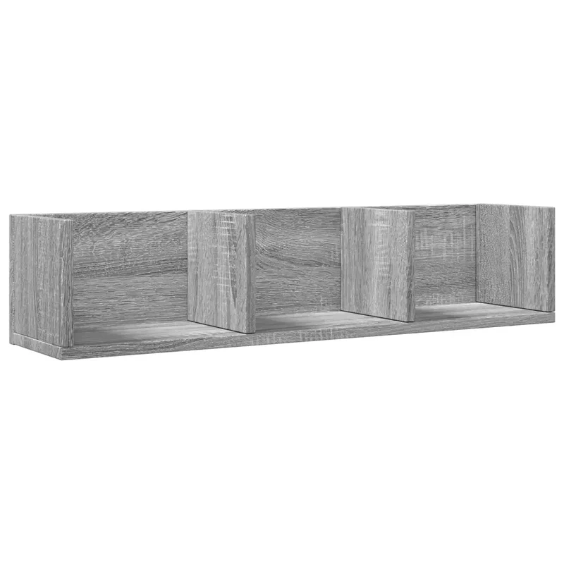 Lot de 2 armoires murales design polyvalent rangement 75 x 18 x 16,5 cm en bois d'ingénierie gris 02_0049407