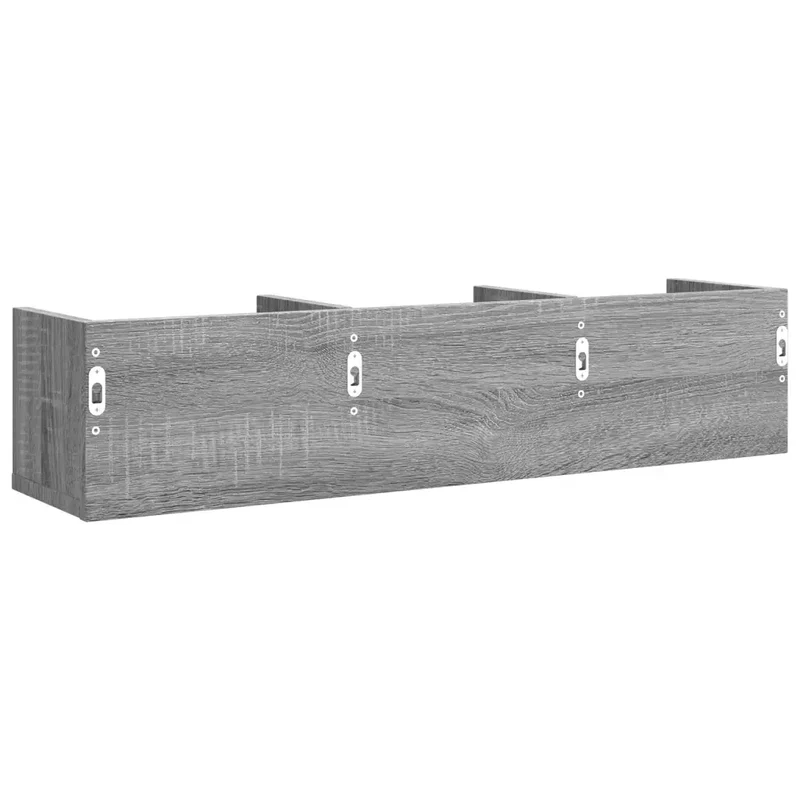 Lot de 2 armoires murales design polyvalent rangement 75 x 18 x 16,5 cm en bois d'ingénierie gris 02_0049407