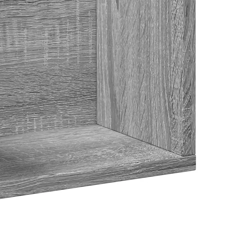Lot de 2 armoires murales design polyvalent rangement 75 x 18 x 16,5 cm en bois d'ingénierie gris 02_0049407