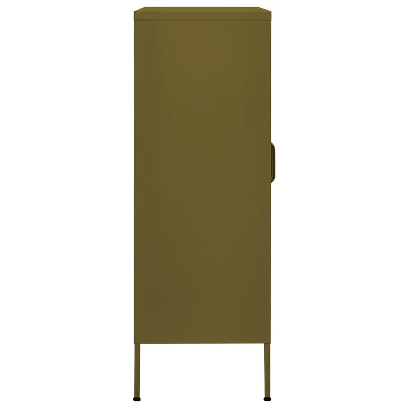 Armoire de rangement pratique design contemporain réglable 80 x 35 x 101 cm en acier vert olive 02_0046862