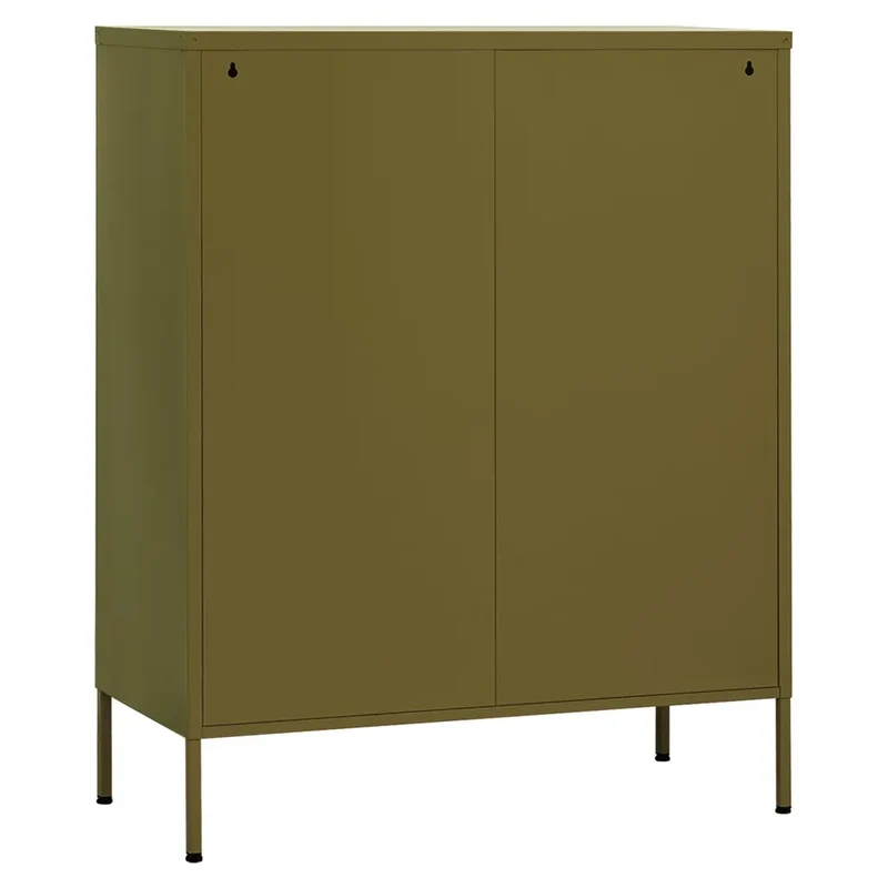 Armoire de rangement pratique design contemporain réglable 80 x 35 x 101 cm en acier vert olive 02_0046862