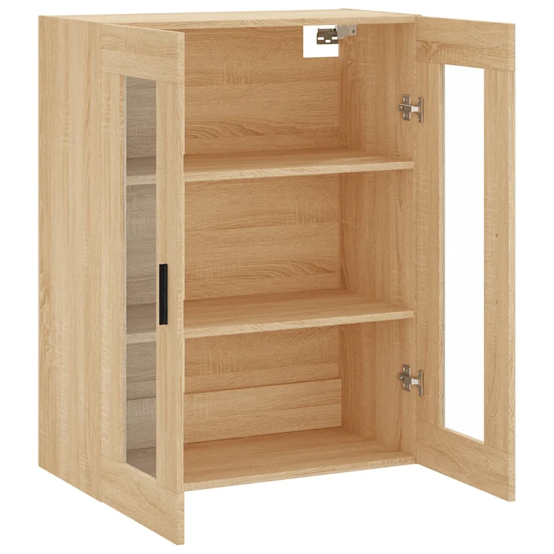Armoire murale design pratique avec grand espace de rangement 69,5 x 34 x 90 cm en bois d'ingénierie chêne sonoma 02_0048636