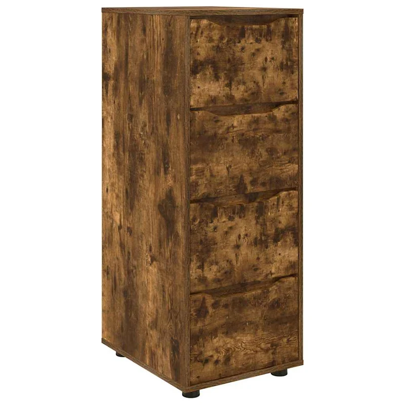 Armoire de rangement rectangulaire avec tiroirs pratique salon chambre 40 x 48 x 105 cm en bois d'ingénierie chêne fumé 02_0054656